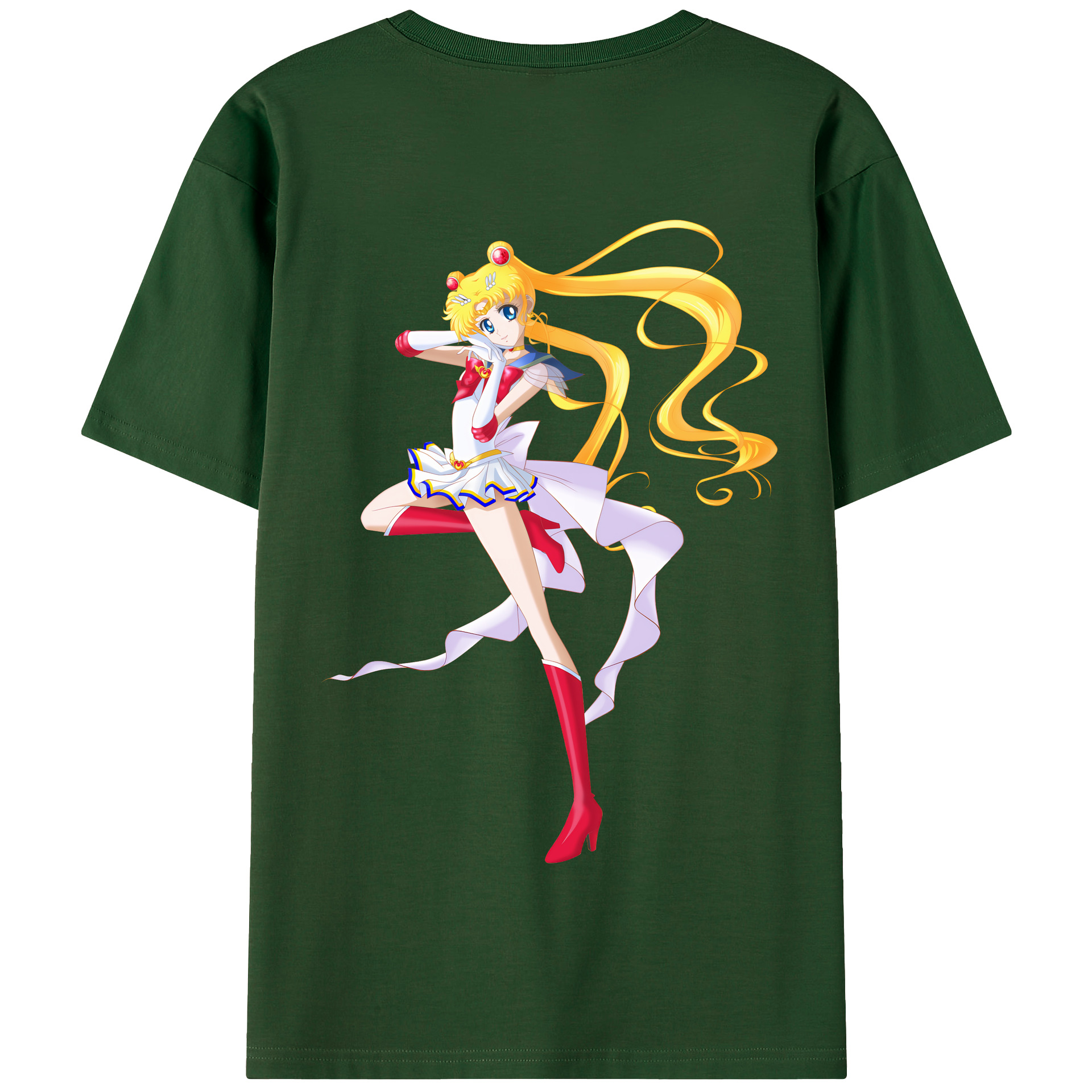 （画像用） 美少女戦士セーラームーン 月野 うさぎ つきの うさぎ Sailor Moon Tsukino Usagi 綿100％半袖Tシャツ（背面プリント）